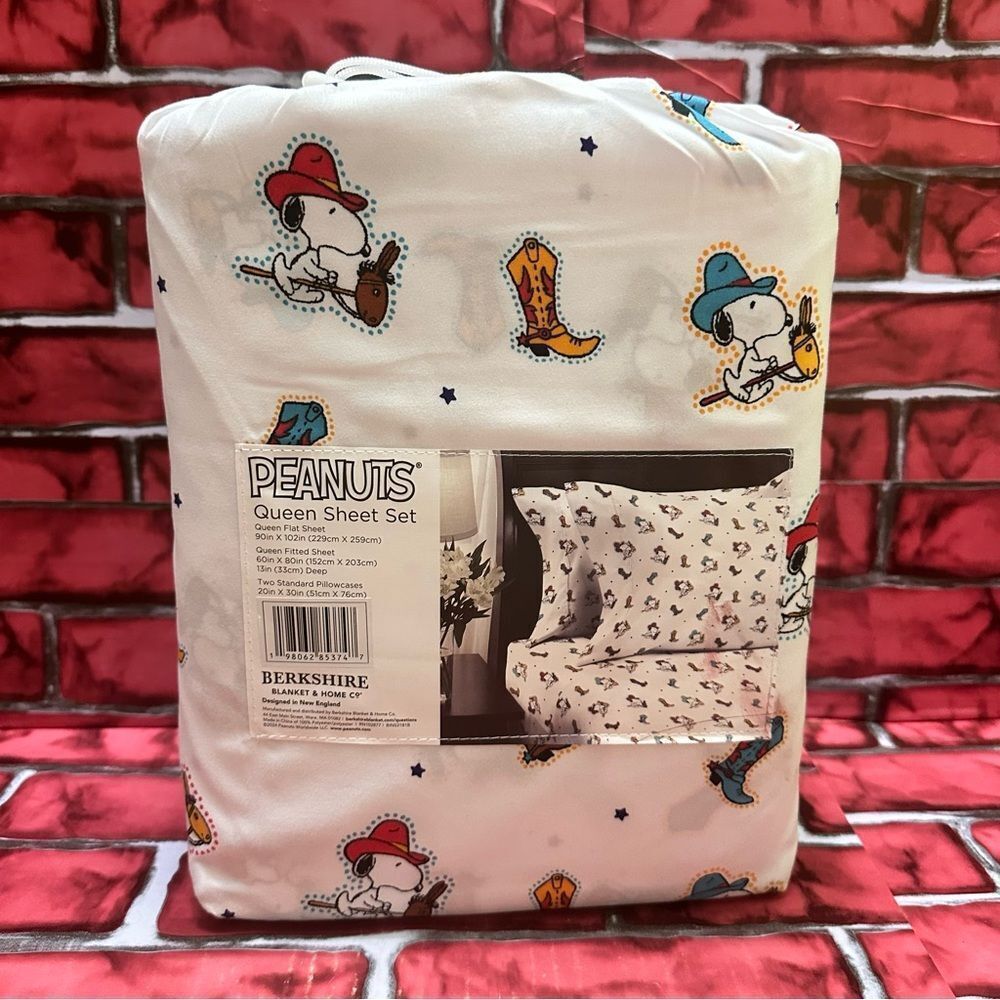 Peanuts Snoopy Cowboy QUEEN sheets - Picture 5 of 6